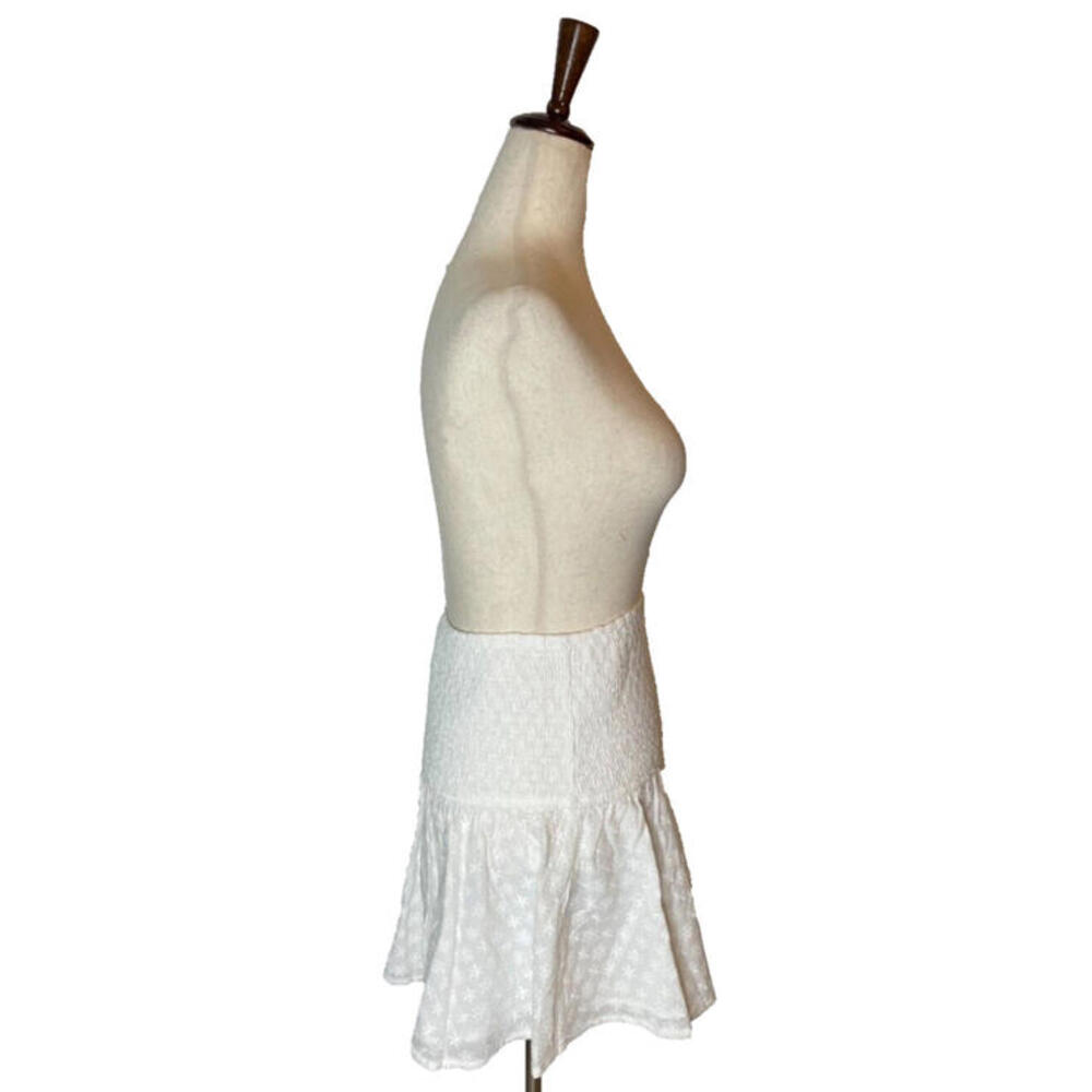Sabo Harmony Skirt Womens S Eyelet Smocked Stretch High Waist Mini Skirt New - Picture 6 of 9